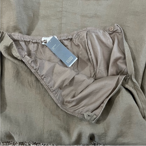 NEW Eileen Fisher 100% Irish Linen A-Line Midi Lined Skirt Lagenlook Driftwood - Picture 8 of 11